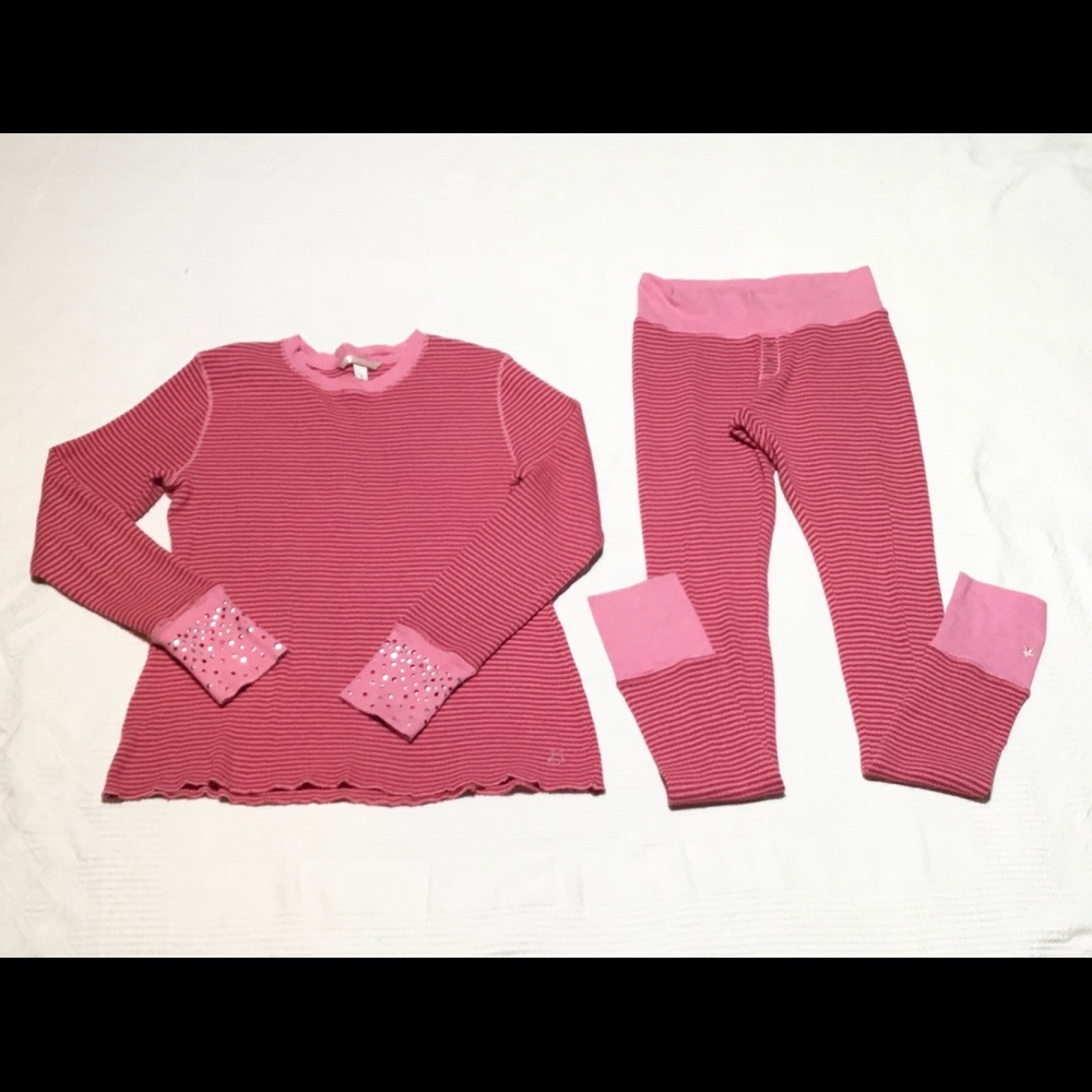 Victoria’s Secret 2 pc Long Johns Pajama Set S Pants M Top VS